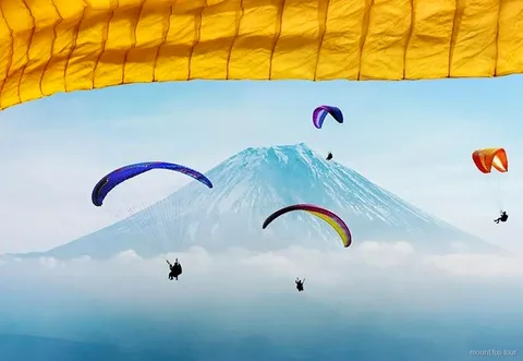 Mount Fuji Paragliding Erlebnis über der Asagiri-Hochebene